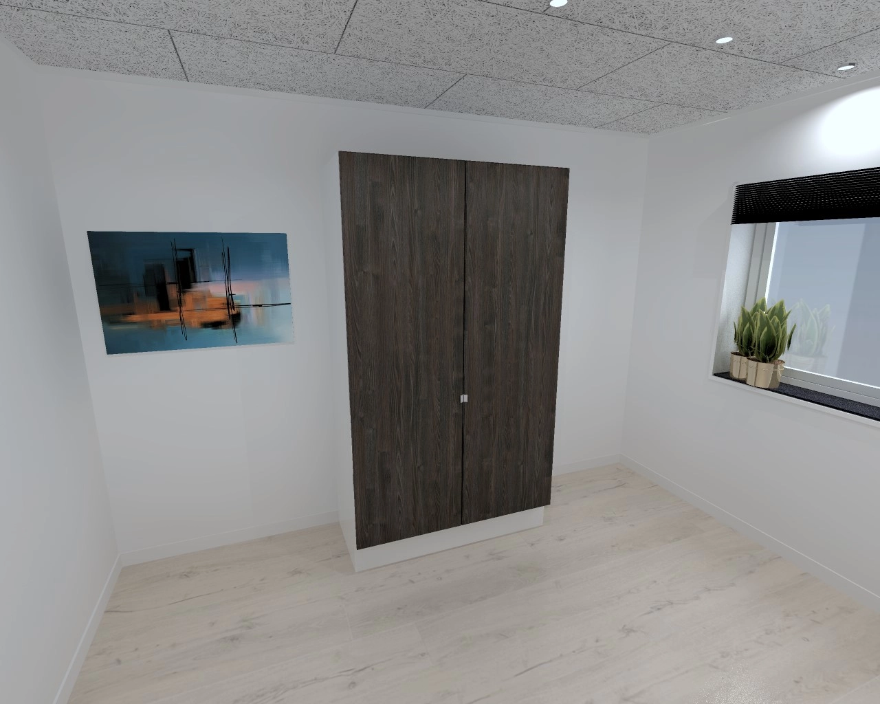 Kitchn Garderobeskap med 2 dører i tre 120 cm fra Kitchn med Cleveland Mørk Eik front